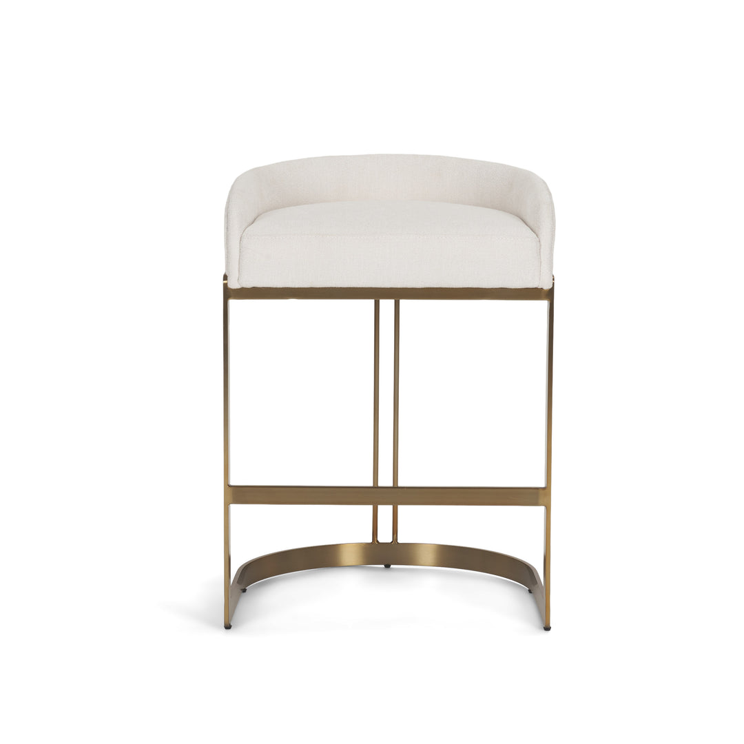 Hollyfield II Cream Fabric Seat W/ Gold Metal Base Counter Stool Dining Room Mercana