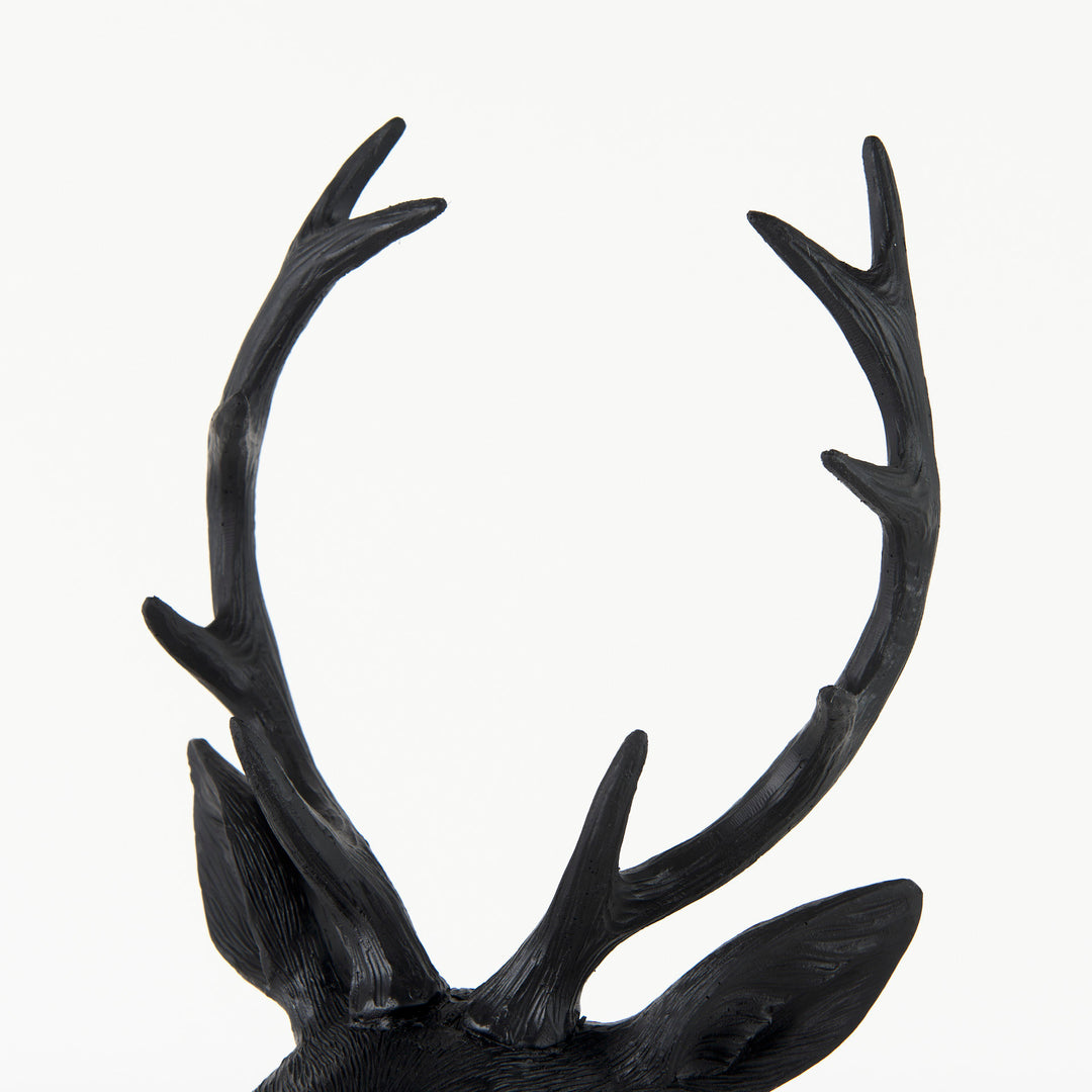 Mozart Black Painted Resin Deer Bust Decor Mercana
