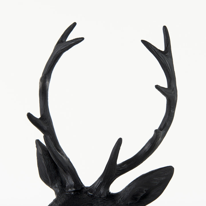 Mozart Black Painted Resin Deer Bust Decor Mercana