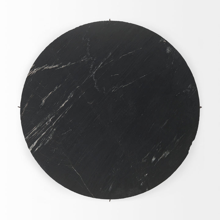 Reinhold III Black Marble Top Iron Coffee Table Living Room Mercana