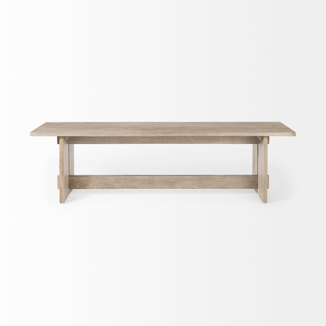 Aida 18H Light Gray Wood Dining Bench Dining Room Mercana