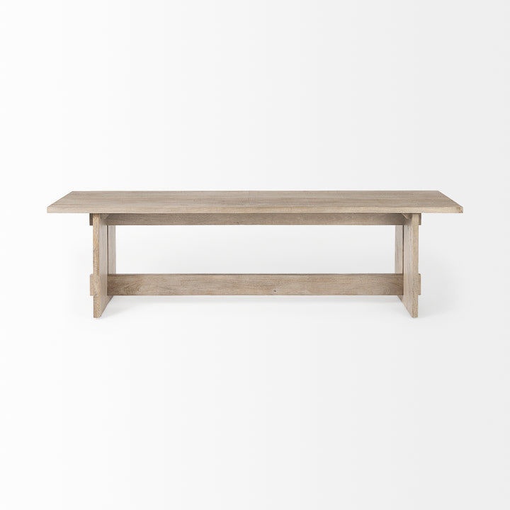 Aida 18H Light Gray Wood Dining Bench Dining Room Mercana