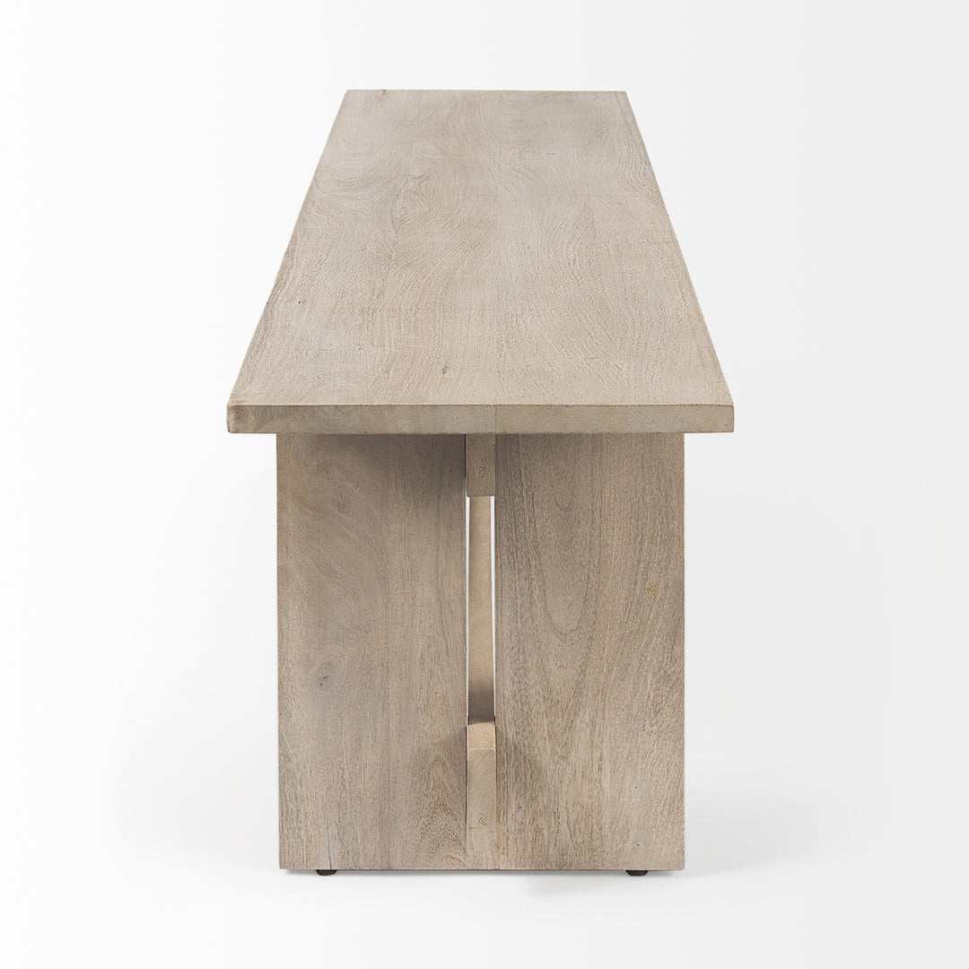 Aida 18H Light Gray Wood Dining Bench Dining Room Mercana