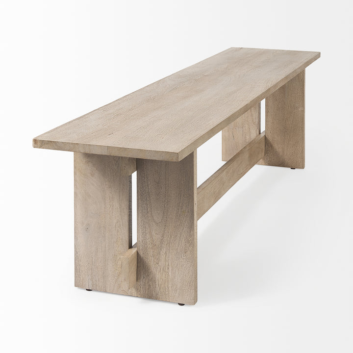 Aida 18H Light Gray Wood Dining Bench Dining Room Mercana