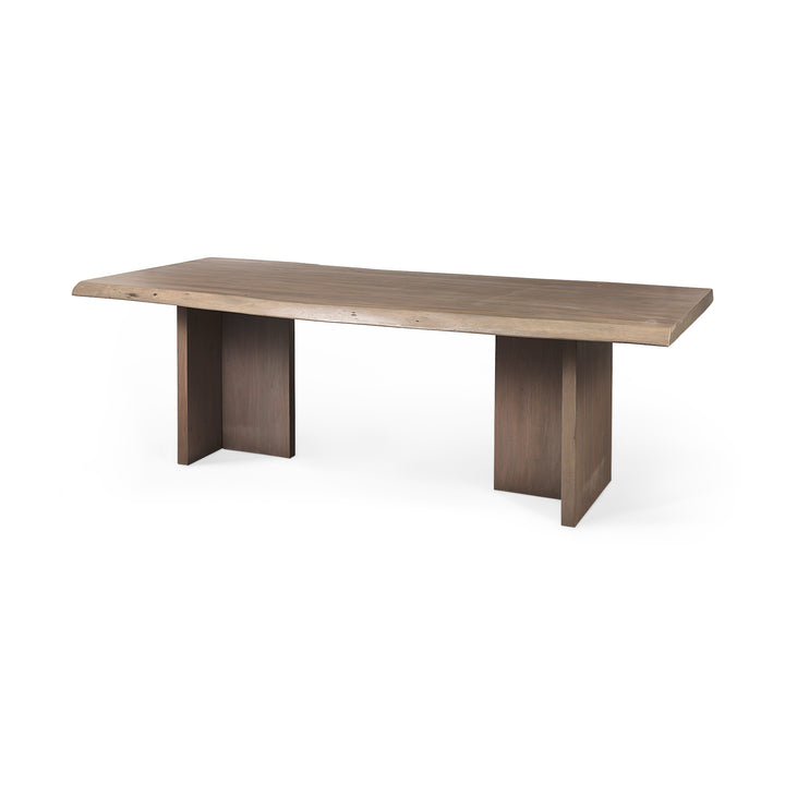 Konstantin 94.0 x 40.0 x 30.0 Medium Brown Wood W/ Live Edge Rectangular Dining Table Dining Room Mercana