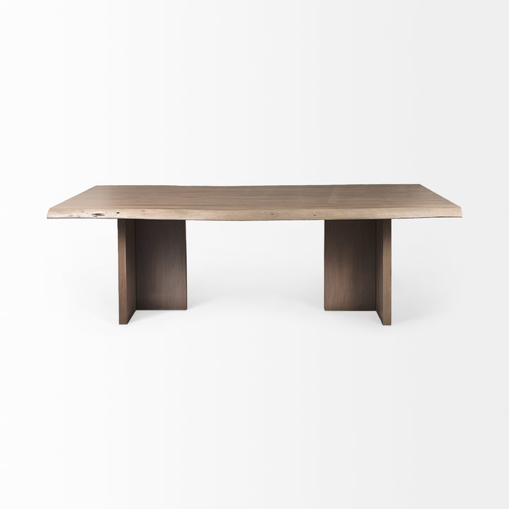 Konstantin 94.0 x 40.0 x 30.0 Medium Brown Wood W/ Live Edge Rectangular Dining Table Dining Room Mercana