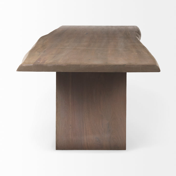 Konstantin 94.0 x 40.0 x 30.0 Medium Brown Wood W/ Live Edge Rectangular Dining Table Dining Room Mercana