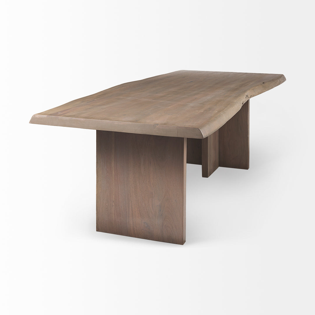 Konstantin 94.0 x 40.0 x 30.0 Medium Brown Wood W/ Live Edge Rectangular Dining Table Dining Room Mercana
