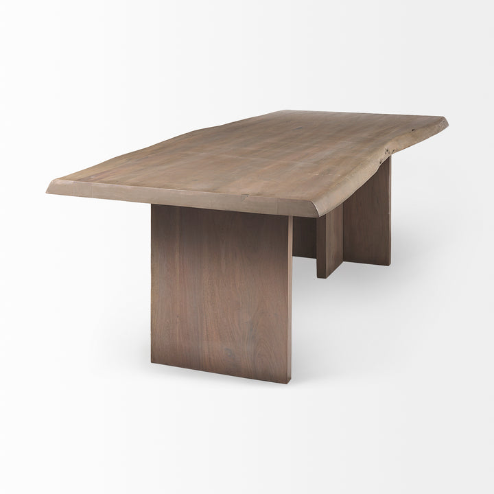 Konstantin 94.0 x 40.0 x 30.0 Medium Brown Wood W/ Live Edge Rectangular Dining Table Dining Room Mercana