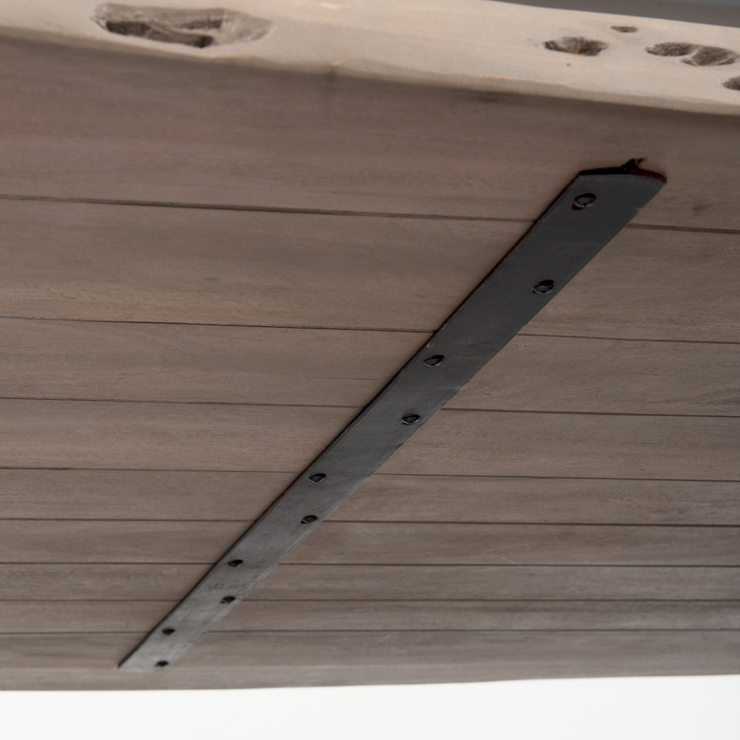 Konstantin 94.0 x 40.0 x 30.0 Medium Brown Wood W/ Live Edge Rectangular Dining Table Dining Room Mercana