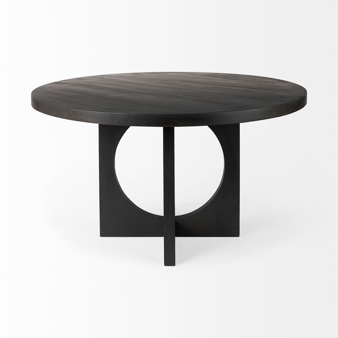 Liesl Black Wood W/ Circular Top Dining Table Dining Room Mercana