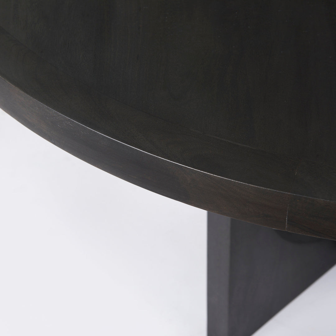 Liesl Black Wood W/ Circular Top Dining Table Dining Room Mercana