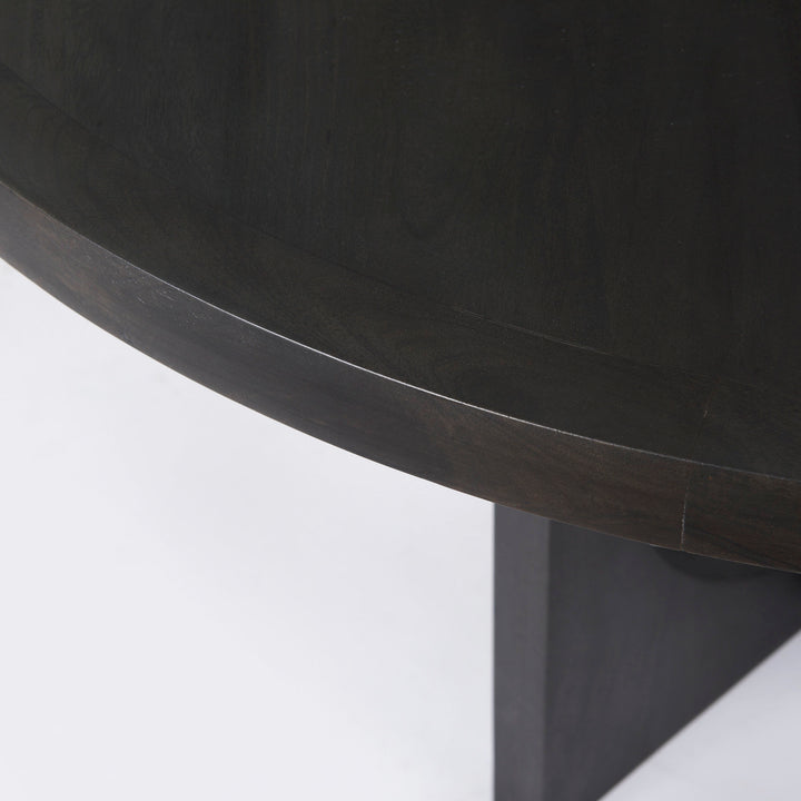 Liesl Black Wood W/ Circular Top Dining Table Dining Room Mercana