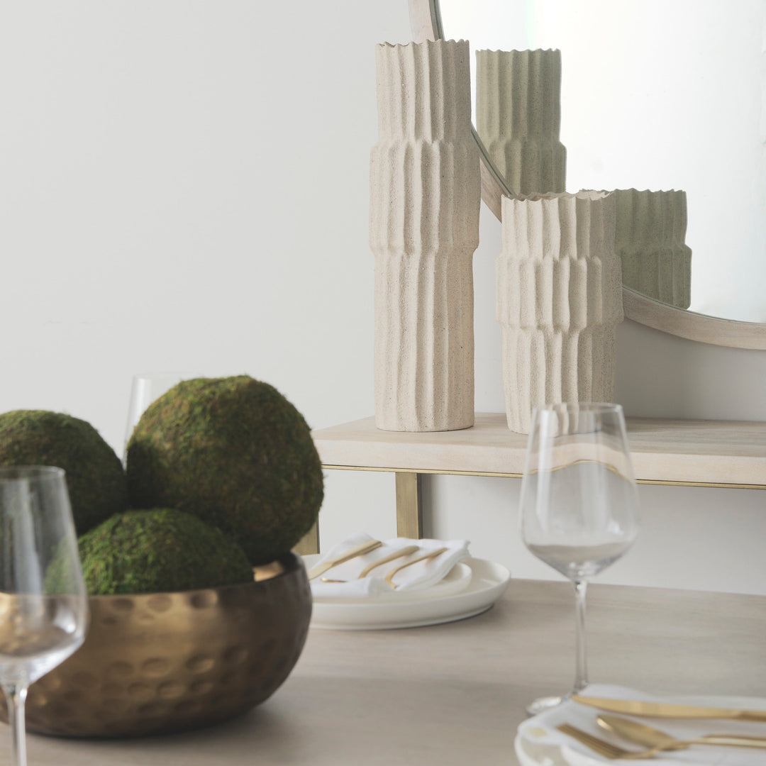 Cardon 14.4H Cream Ceramic Vase Decor Mercana