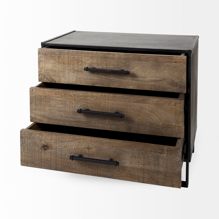 Alvin Wood W/Metal Framing Accent Cabinet Decor Mercana