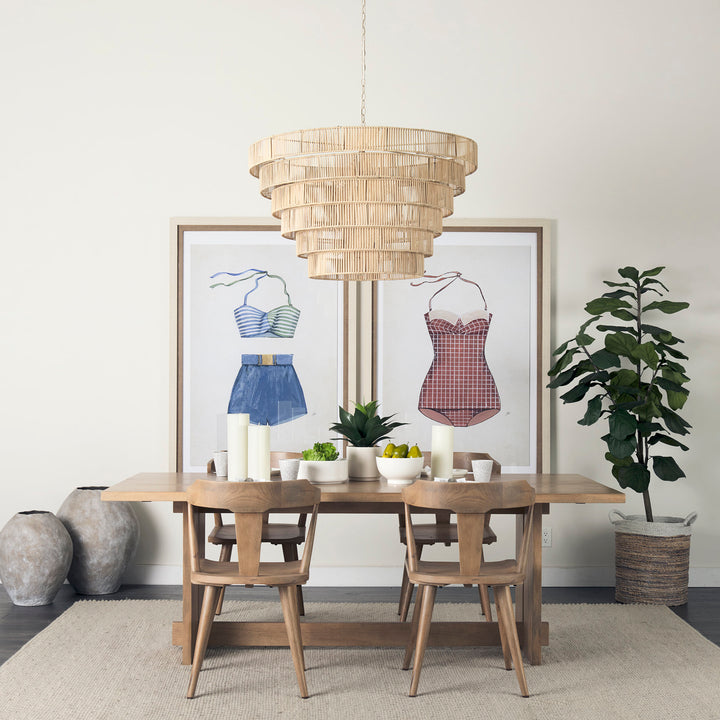 Aida 84L Light Brown Wood Dining Table Dining Room Mercana