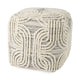 Amaya Cream/Black/Gray Wool and Cotton Pouf Living Room Mercana