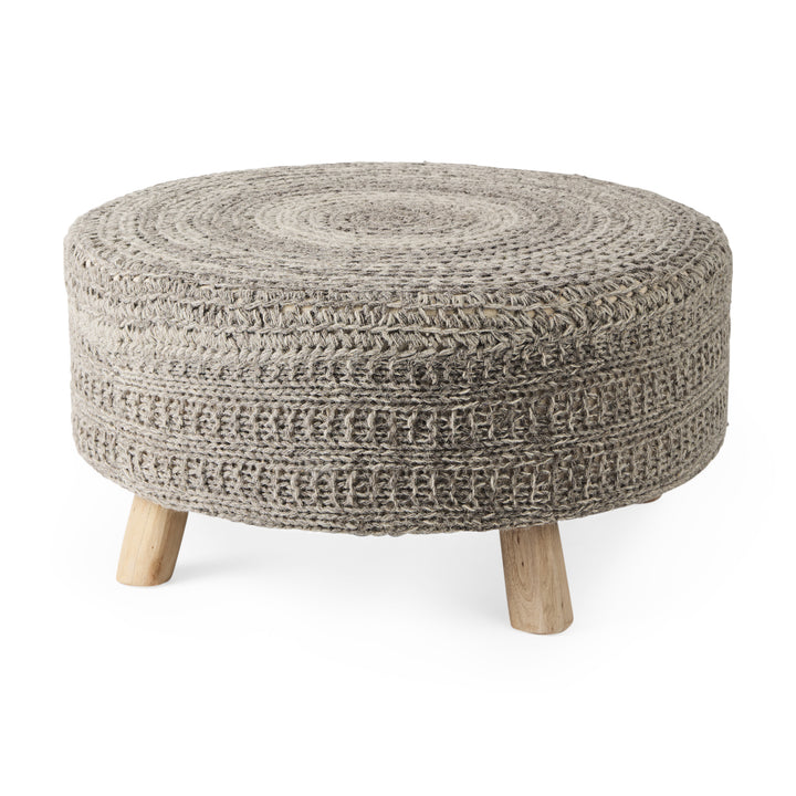 Bina Dark Gray 4 Legged Wool Stool Living Room Mercana