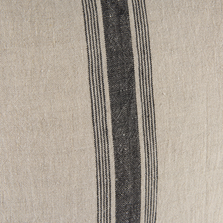 Hattie 20L x 20W Beige and Black Fabric Striped Decorative Pillow Cover Decor Mercana