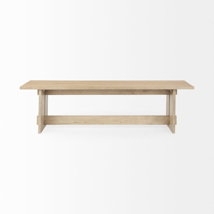 Aida 18H Light Brown Wood Dining Bench Dining Room Mercana
