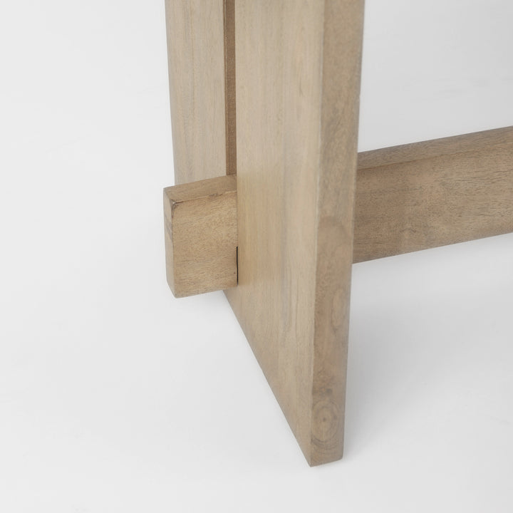 Aida 18H Light Brown Wood Dining Bench Dining Room Mercana