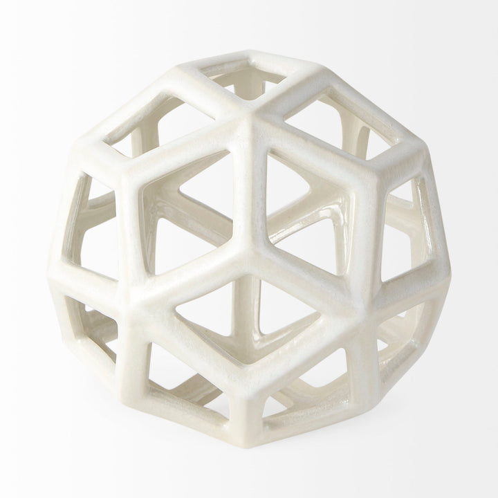 Geom White Ceramic Geometric Object Decor Mercana