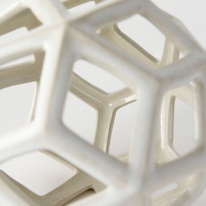 Geom White Ceramic Geometric Object Decor Mercana