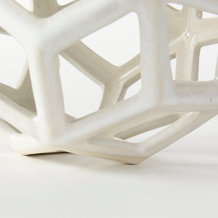 Geom White Ceramic Geometric Object Decor Mercana