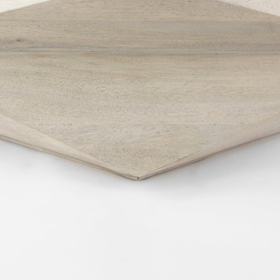 Arreto Natural Solid Wood Hexagonal Storage Coffee Table Living Room Mercana