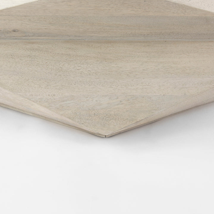 Arreto Natural Solid Wood Hexagonal Storage Coffee Table Living Room Mercana
