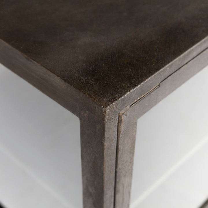 Arelius Black-Brown Wood, Black Metal Base w/ 4 Glass Cabinet Doors Sideboard Dining Room Mercana