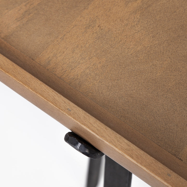 Helios II Rectangular Brown Raised Edge Top Console Table Dining Room Mercana