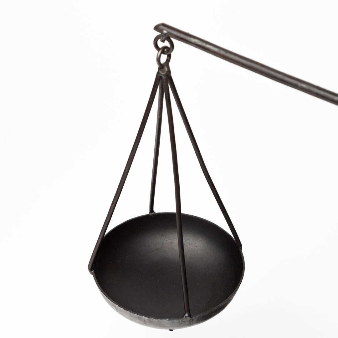 Ellis 10L x 4W Black Metal Vintage Inspired Weighing Scale Decor Mercana