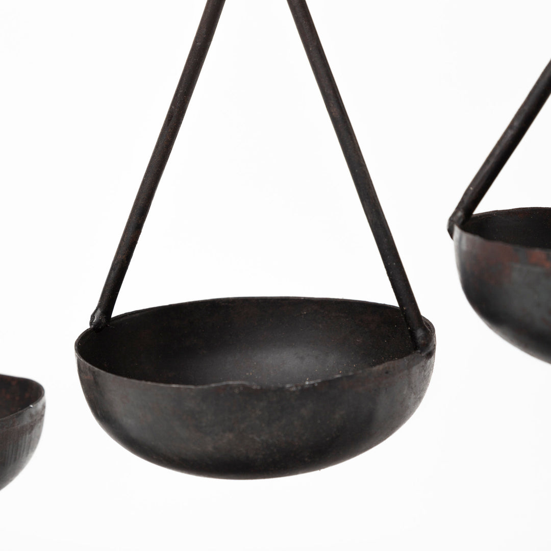 Enos 19L x 3W Black Metal 4 Bowl Ancient Spice Market Decorative Display Decor Mercana