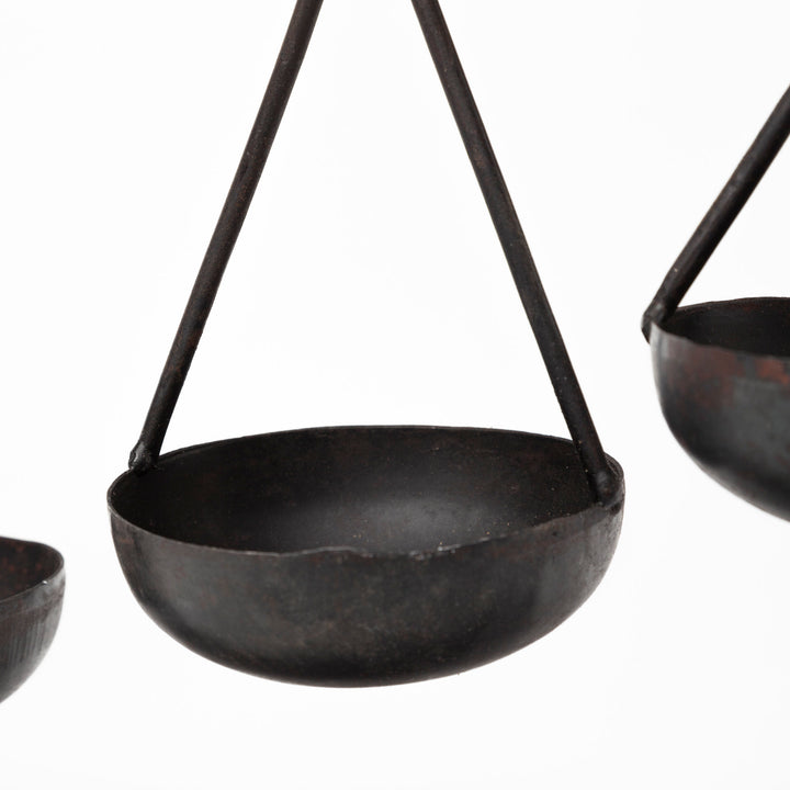 Enos 19L x 3W Black Metal 4 Bowl Ancient Spice Market Decorative Display Decor Mercana