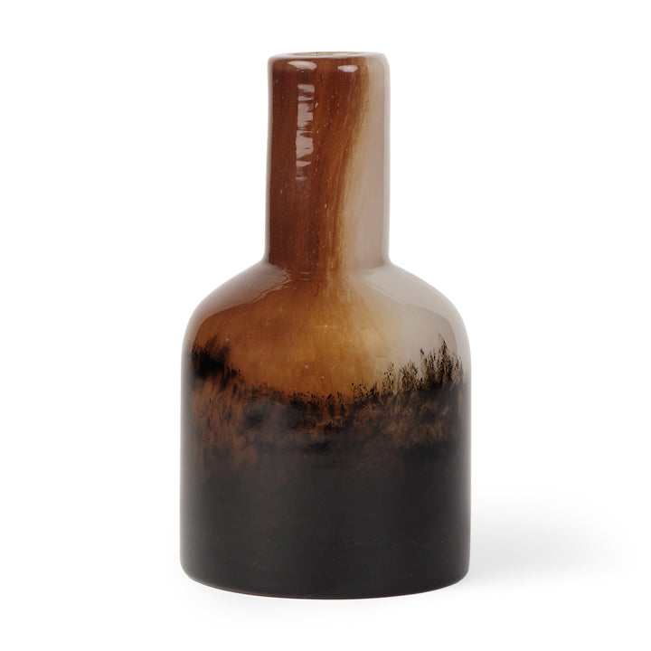 Marans Short Amber Multi-Color Glass Vase Decor Mercana