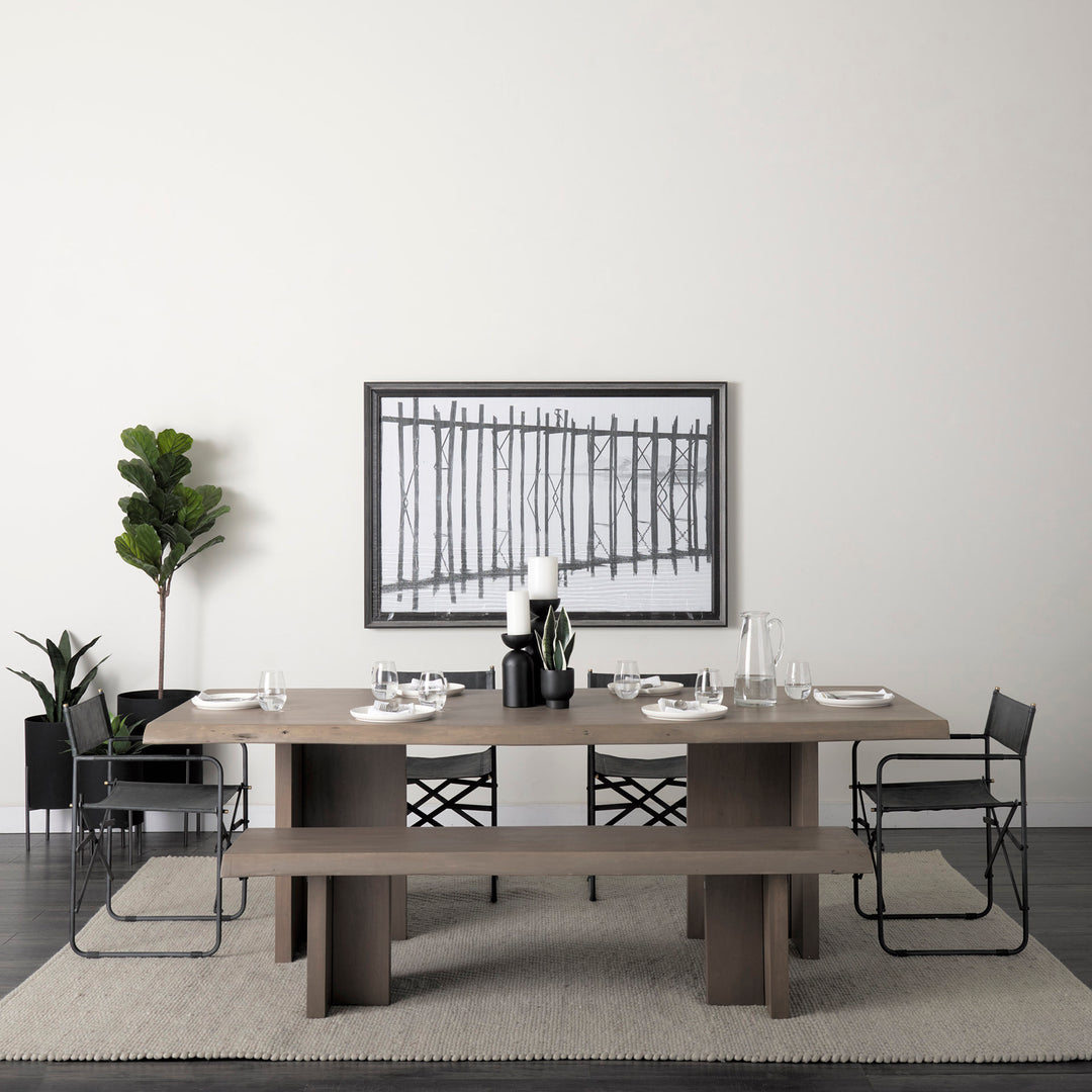Konstantin 94.0 x 40.0 x 30.0 Medium Brown Wood W/ Live Edge Rectangular Dining Table Dining Room Mercana