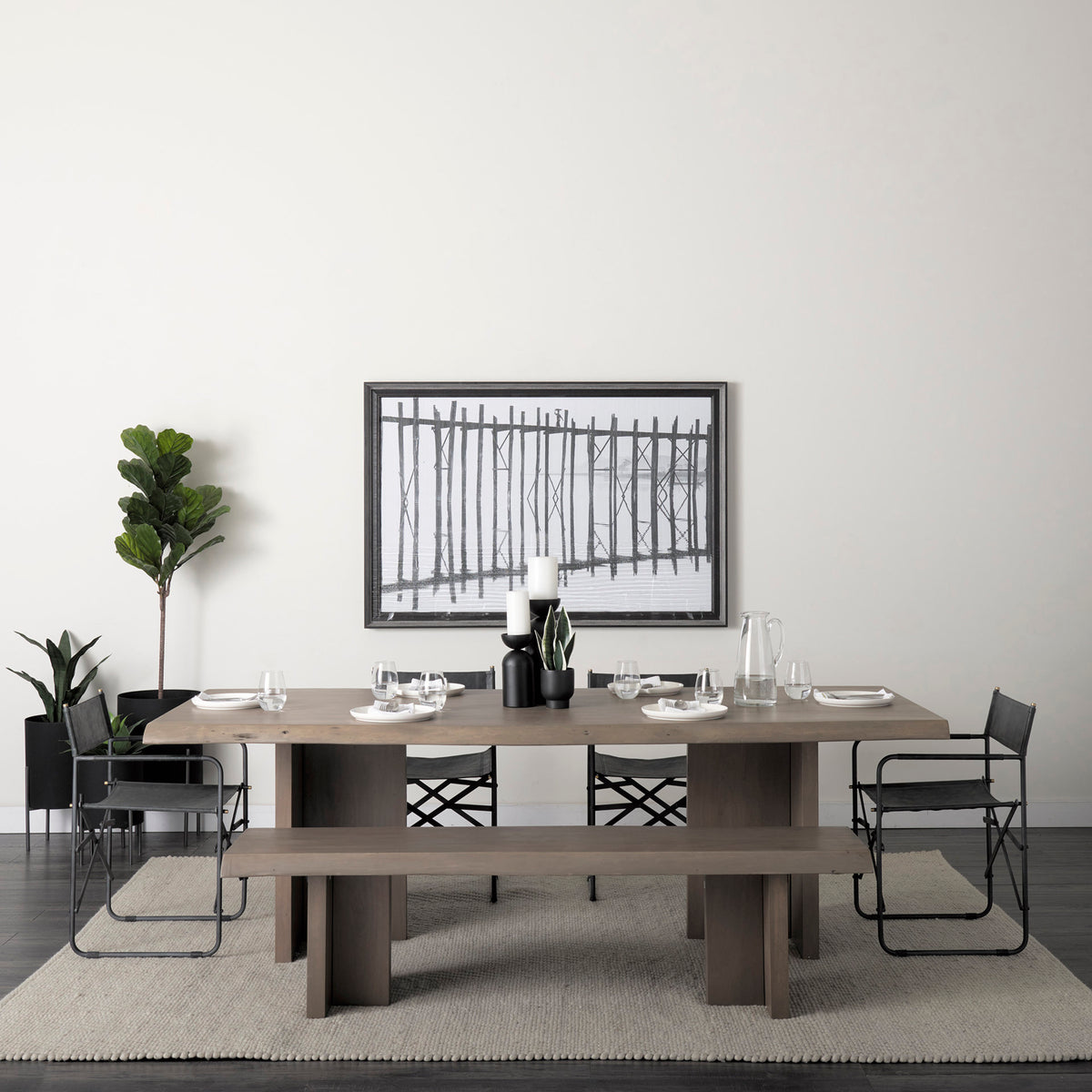 Konstantin Medium Brown Wood W/ Live Edge Rectangular Dining Table Dining Room Mercana
