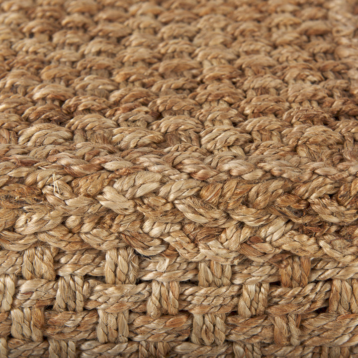 Aylin 16.5" Square Brown Jute Pouf Living Room Mercana