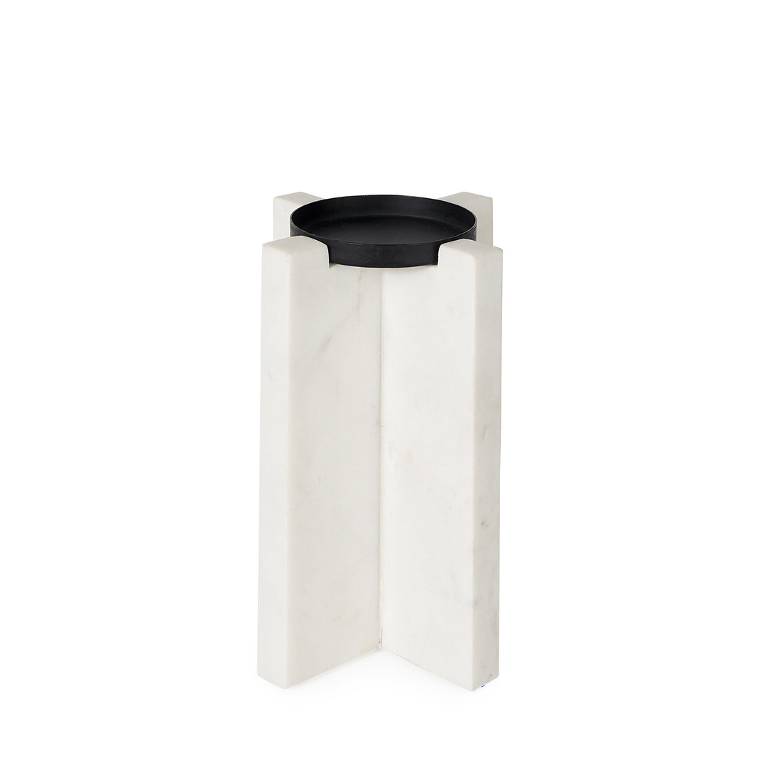 Sophia 5.5"L x 3.5"W x 8.0"H. Marble Candle Holder Medium Decor Mercana