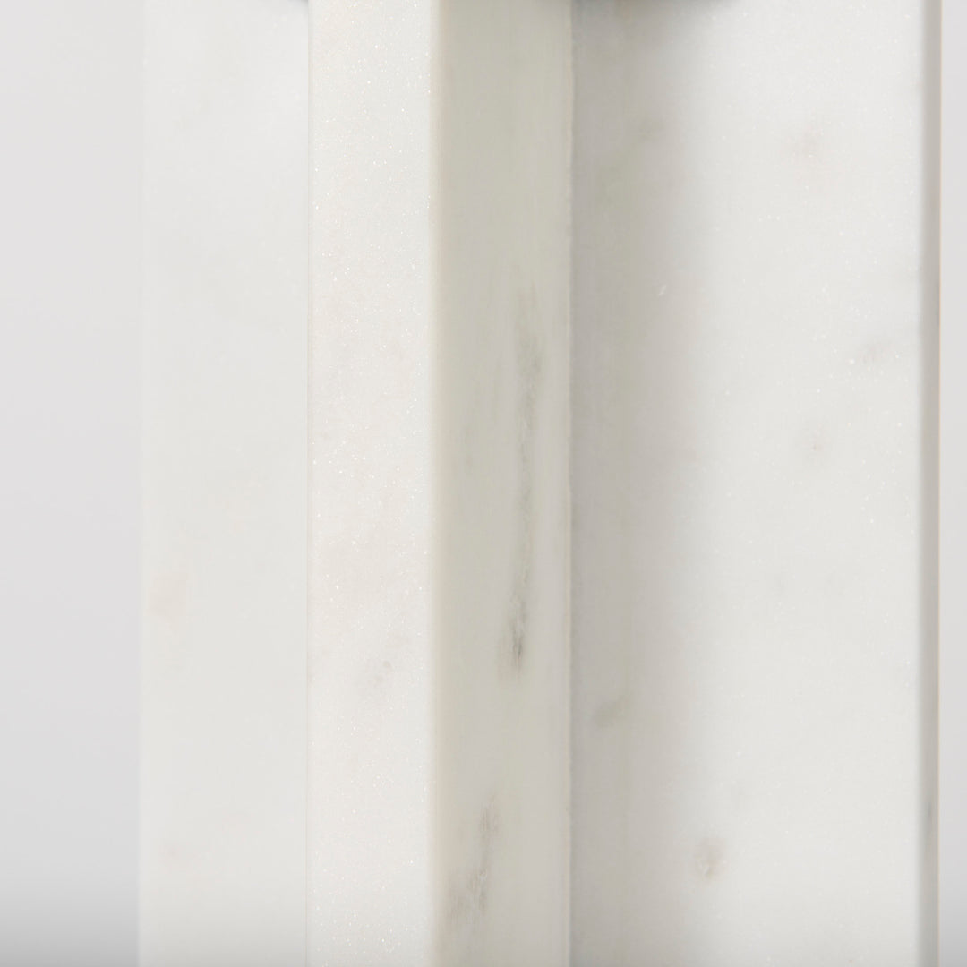 Sophia 5.5"L x 3.5"W x 10.5"H Marble Candle Holder Large Decor Mercana