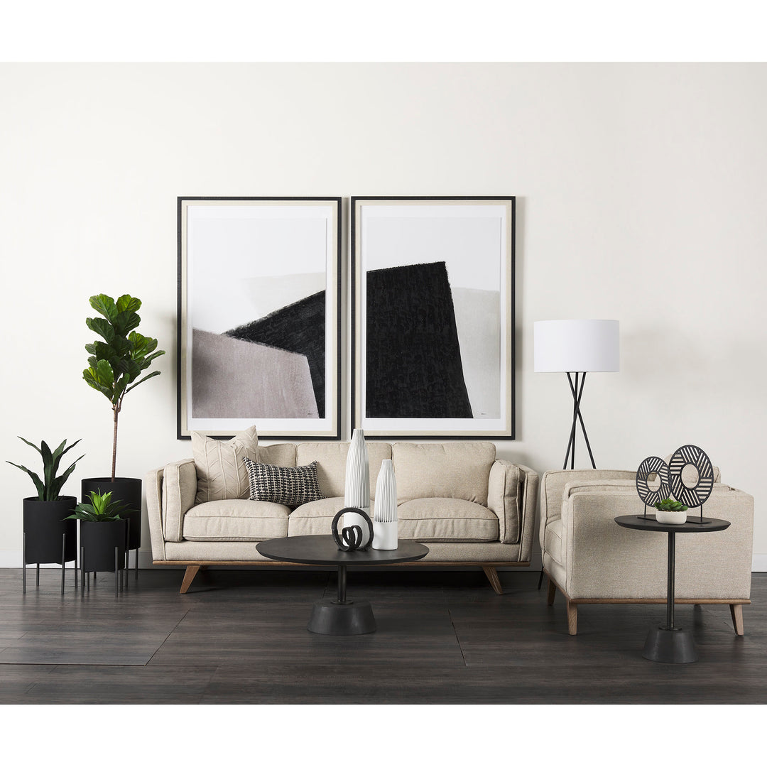 Micra Matte Black Metal Decorative Object on a Stand Decor Mercana