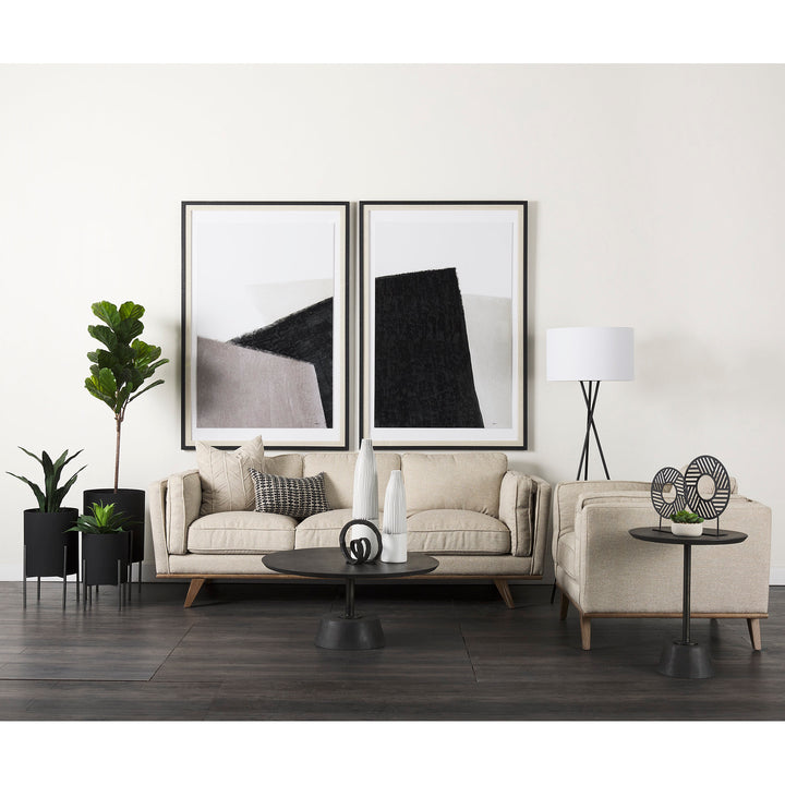 Micra Matte Black Metal Decorative Object on a Stand Decor Mercana