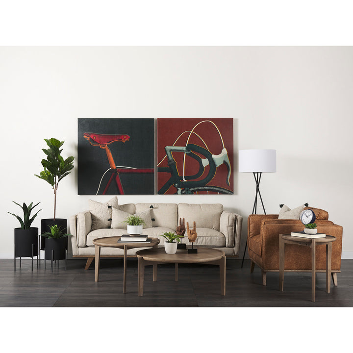 Cleaver (Set of 2) 40" & 31" Round Brown Solid Wood Nesting Coffee Tables Living Room Mercana