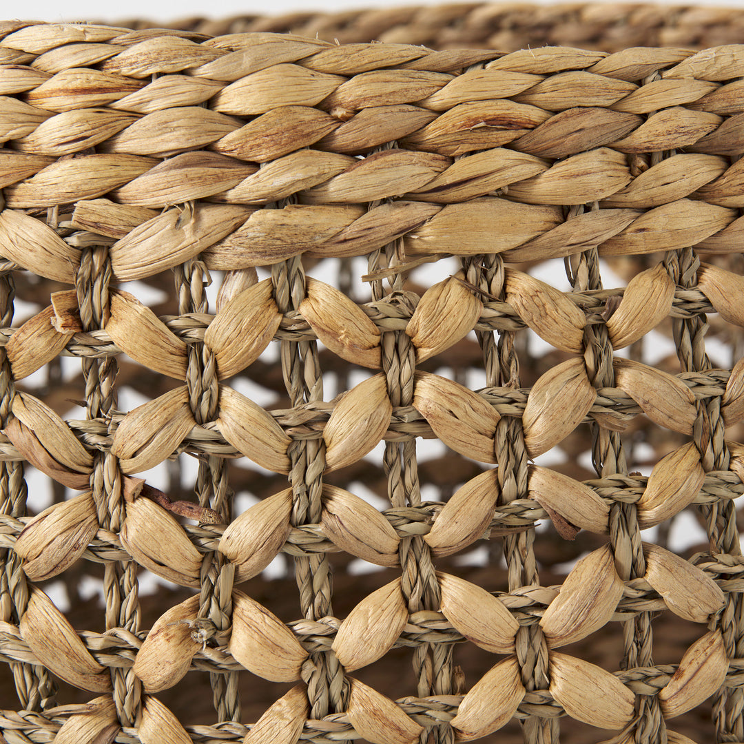 Dakota (Set of 3) Medium Brown Seagrass Round Basket Decor Mercana