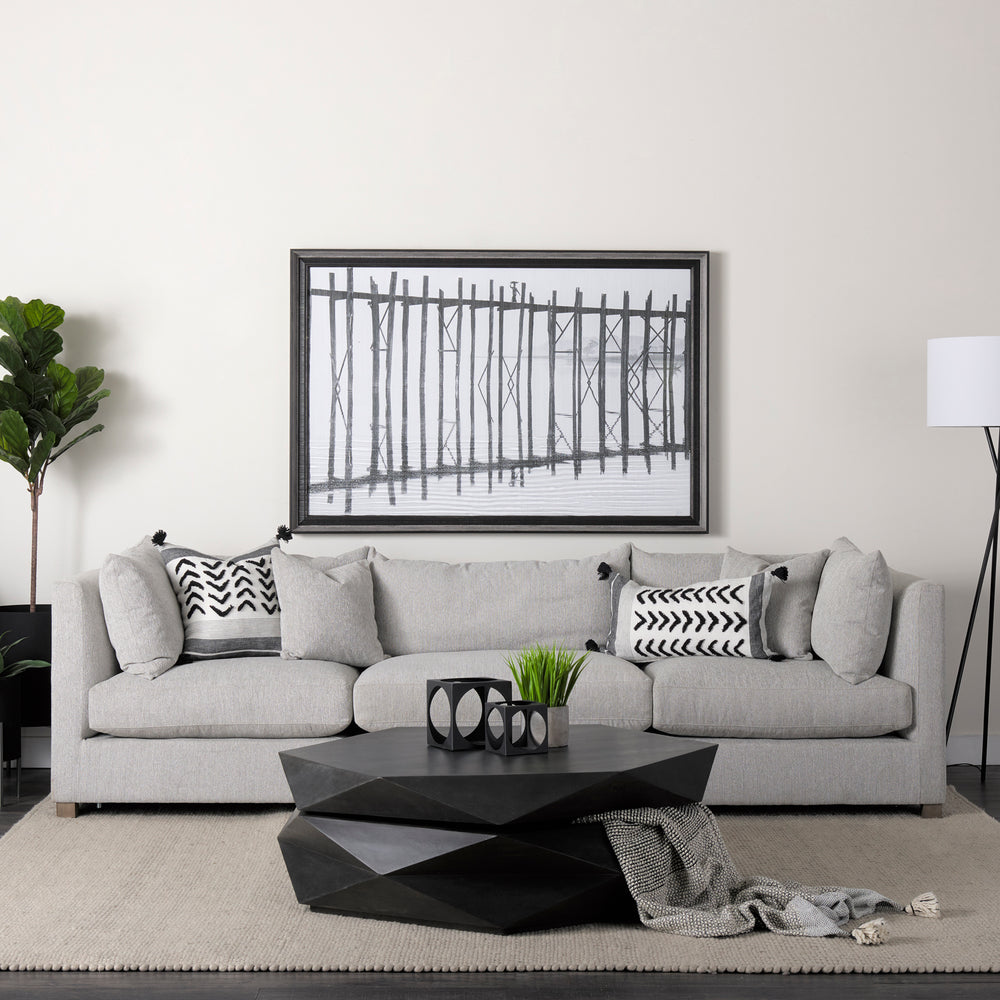 Arreto Black Solid Wood Hexagonal Storage Coffee Table Living Room Mercana