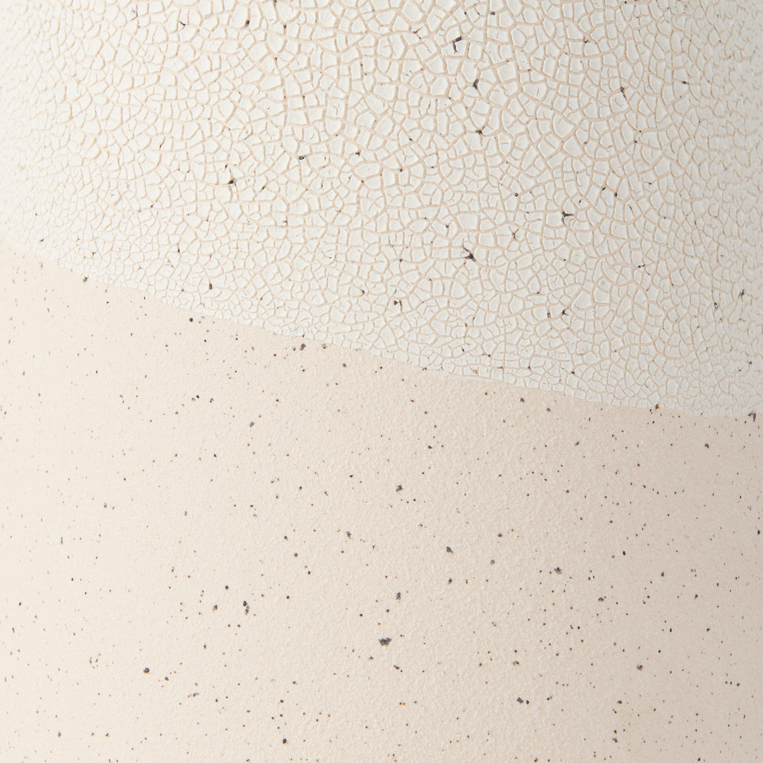 Salar Cream Conical Crackled Ceramic Vase Decor Mercana