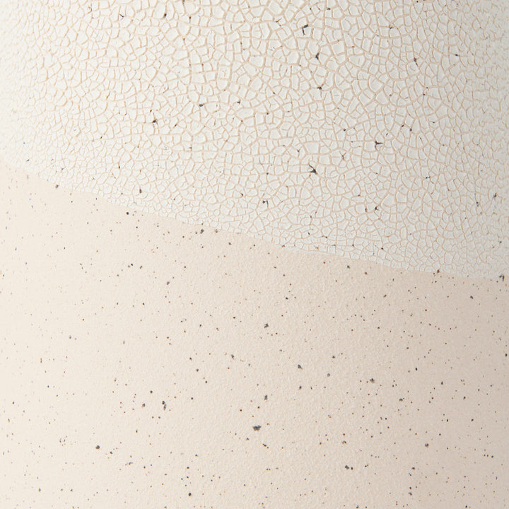 Salar Cream Conical Crackled Ceramic Vase Decor Mercana