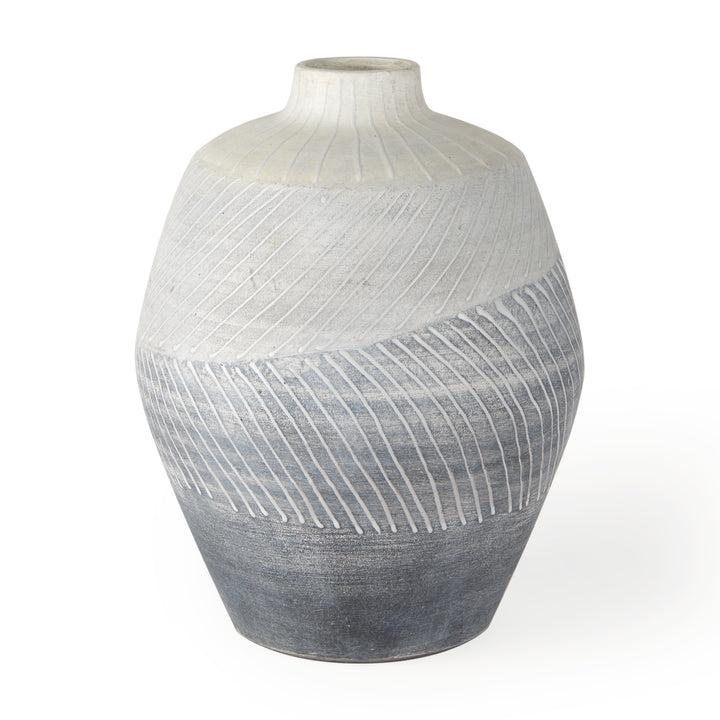 Blume 10H Off-White w/ Gray Textured Vase Decor Mercana