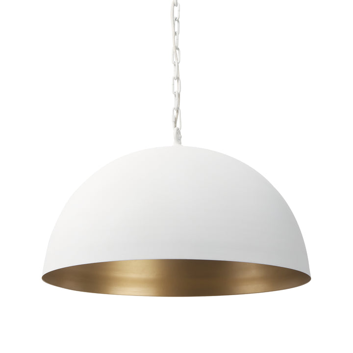 Juniper 24" Round White Dome Pendant Light Decor Mercana
